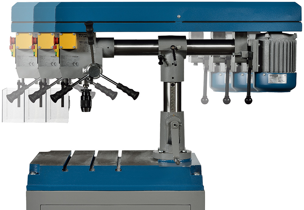 Radialbohrmaschine Proton RBM-1609T, 400V, 0.75kW, MK2, 9-tourig, mit Standfuss, SS-Bohrfutter 16mm
