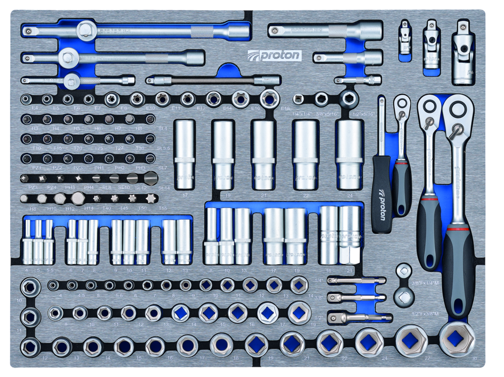 Werkzeugwagen Proton TT-202PB mit 7 Schubladen, 325-teilig mit PB-Schraubenzieher